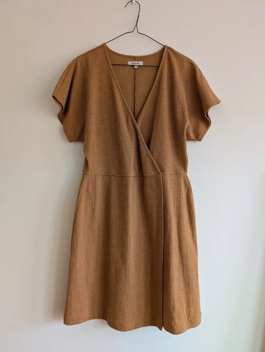 Madewell Cross-Front Flutter-Sleeve Minidress 1