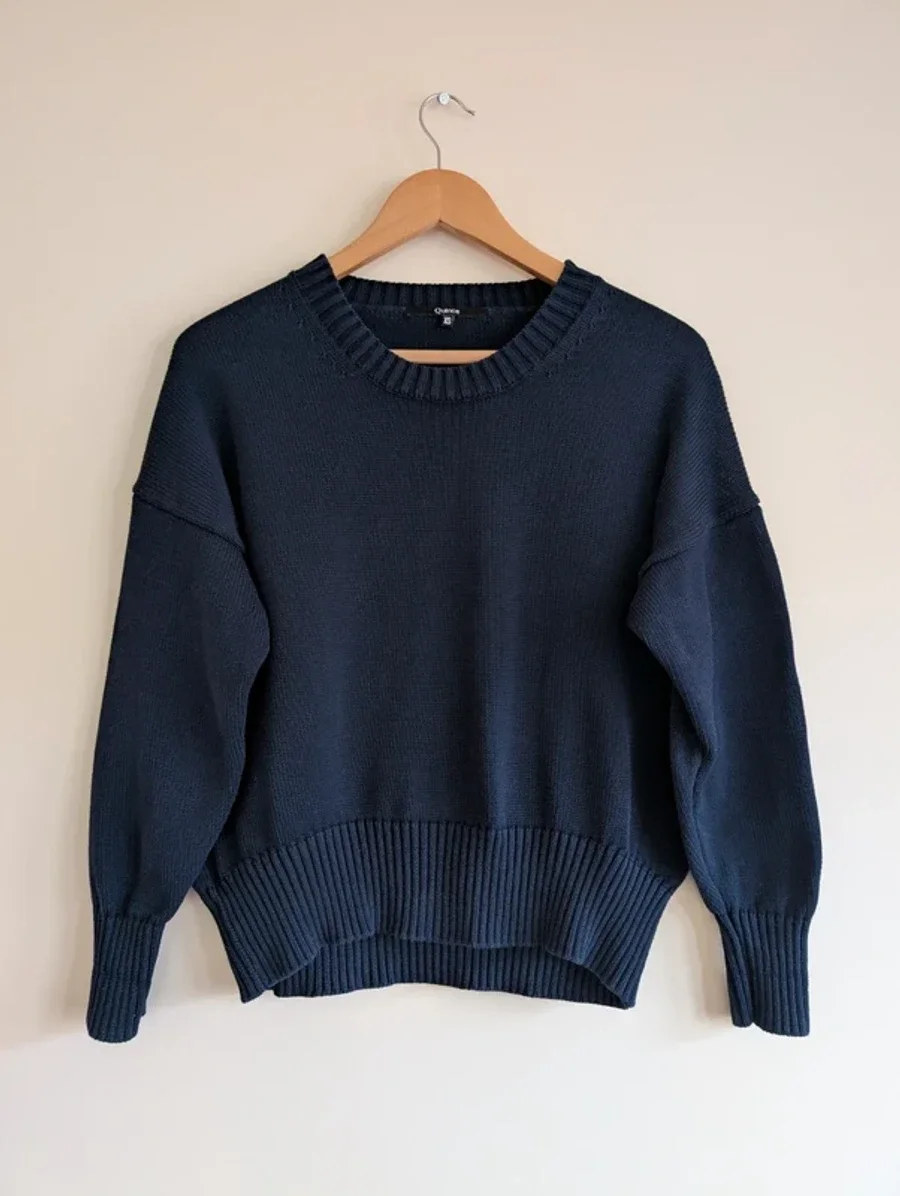 Quince Organic Cotton Boyfriend Crew Sweater 1