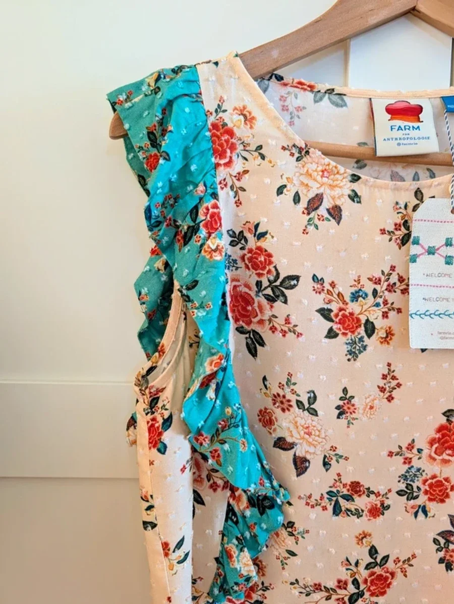 NWT Farm Rio Maggie Ruffled Blouse 2