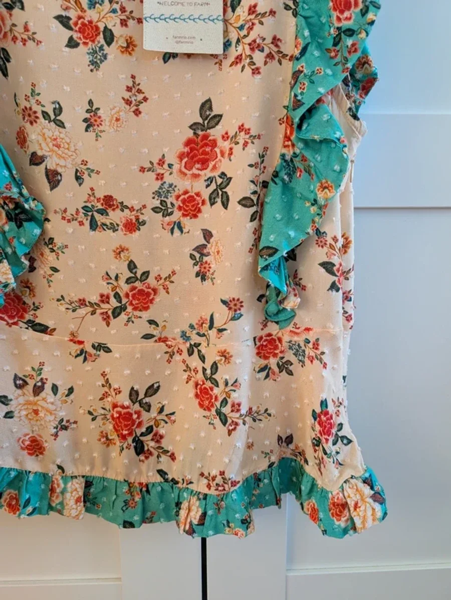 NWT Farm Rio Maggie Ruffled Blouse 4