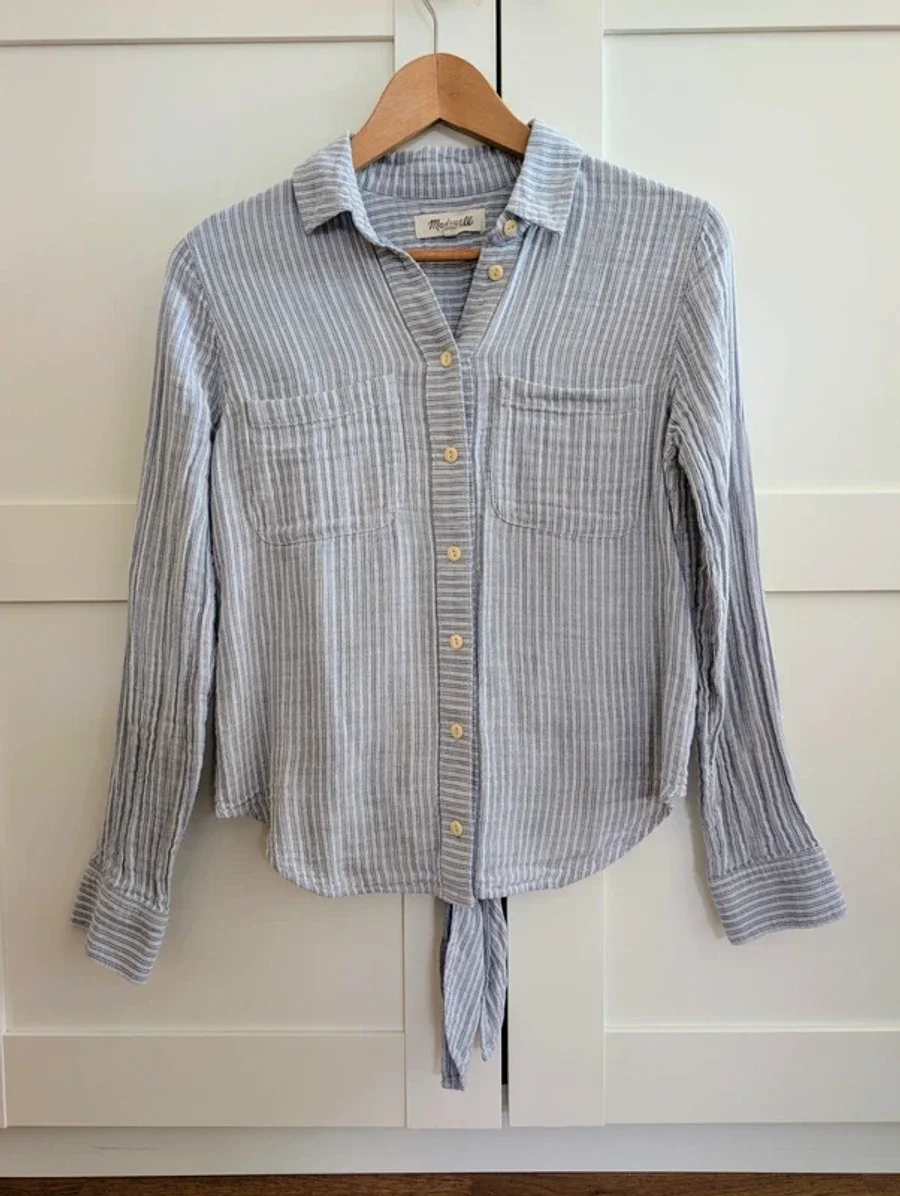 Madewell Tie Back Shirt 1